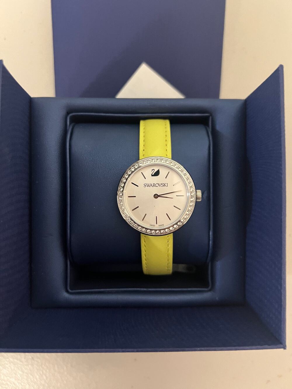 Swarovski Daytime Ladies Watch 5095643 Yellow Strap Crystal Swiss Made